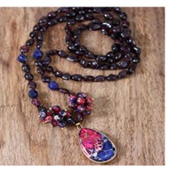 YTR210911 – Handmade  Chakra Multi Colors Natural Stone 108 Mala Beads Necklace With Tassel Yoga Meditation