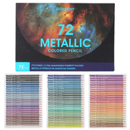 Brutfuner 24/72 Colors Metallic Pencil Drawing Sketch Set Soft Wood Golden Color Pencil For School S