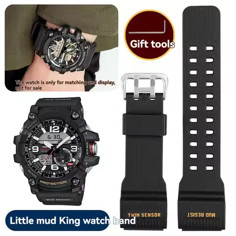 Resin Band for Casio G-SHOCK GG-1000/GWG-100/GSG-100 Mudmaster, Shockproof Watch Strap Replacement O