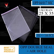 Plastik opp seal TEBAL 04 / 17 MICRON 25 x 35 / opp double press 25x35