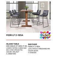 FIORI LF 2-185A 6.7ft Rectangle ISLAND Table + Metal Leg 6 Chairs, 1 + 6 SET. Could buy SET /Separat