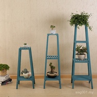 Indoor Storage 5V Plant Stand Balcony Flower Stand Outdoor Solid Wood Living Room Floor Succulent Mu