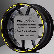 19“ To17'' Reflective Motorcycle Accessory Wheel Sticker Rim Decal For VOGE 300GY 650DS 2019