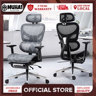 Muha1 Ergonomic Office Chair with Lumbar Support, Mesh Desk Chair with 4D Adjustable Arms Headrest, High Back Computer Chair for Home