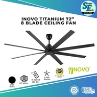INOVO TITANIUM 72 | 72" 8 BLADE CEILING FAN WITH REMOTE | MATTE BLACK | BIG SIZE FAN