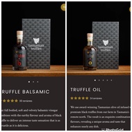 The Truffles Tasmanian Truffle oil & Truffle Balsamic Vinegar