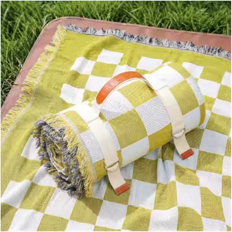 2 in 1 Extra Large Camping Blanket Outdoor Picnic Yoga Mat Lightweight Car Essential Roadtrip Gadget