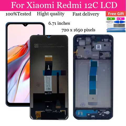 6.71'' For Xiaomi Redmi 12C LCD With Frame Display Touch Panel Screen Assembly Pantalla For Redmi 12