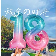 40 Inch Pink Blue Star Number Balloon Number Foil Balloon Happy Birthday Party Number Balloon