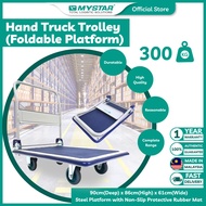 MYSTAR Hand Truck Trolley MM301 91(D)cm x 61(W)cm x 86(H)cm up to 300Kg Load Capacity 5 Inch Castor 