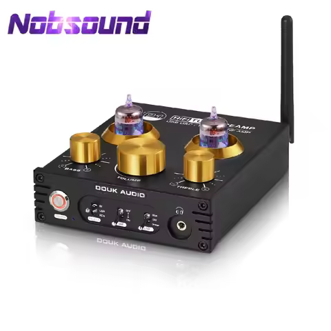 Nobsound HiFi Bluetooth 5.0 JAN 5725 Valve Tube Preamp Bass Preamplifier Stereo Audio Headphone Ampl