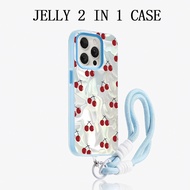 Cherry Shell Pattern Jelly Color 2 In 1 Premiumcase Vivo V60 Lite Y21D Y400 Y19S Pro Z10R 5G Y29 5G 