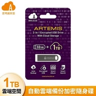 【amaryllo 愛瑪麗歐】Artemis 1TB 雲端空間 +32GB 全自動備份加密隨身碟