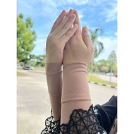 HANDSOCK DATEEN SIMPLE PLAIN PANJANG HAND SOCKS STONGAN SARUNG TANGAN MUSLIMAH BY FELOLES MOSS CREPE