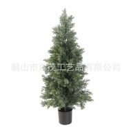 Cypress Potted Plant Wholesale Cypress Leaf Tree Artificial Cedar Pot Small Simulation Planting Plas
