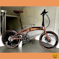 Fnhon Tornado 22” • 9 Gears Shimano • Litepro Innova • Rose Gold • Folding Foldable Foldie Fold Bicycle Bike • 451 tyres 20” inches • Crius Master Blast Gust Tornado Dahon Tern Bifold • Customise My Bicycle •