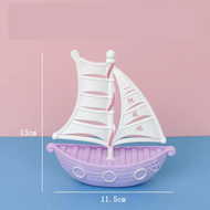 Topper Kue Perahu Layar Kapal Laut Jangkar Pelaut Nelayan Bajak Laut Cake Topper Decoration Happy Bi