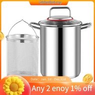 Steel Asparagus Pot French Fry Pot Basket Household Soup Pot with Basket Asparagus Pasta Cooking Strainer