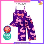 (1-6Y) Set Baju Tidur Budak / Kanak 1 - 6 Tahun Year Kids Pajamas Borong Murah Girl Pijamas Perempuan Singlet Cantik