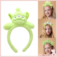 VIC Cute 3-Eye Alien Shape Hair Hoop Women Spa Wash Face Makeup Headband for Photoshoot Halloween Pa