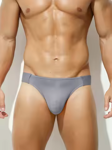 1PCS Men's Glossy Thong Underwear Low Waist Design with Breathable Pouch G Strings Stretchable Fabri