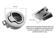 Marine สแตนเลสสตีลเปลี่ยนล็อค Flush Pull Locker สําหรับ RV Yacht Deck