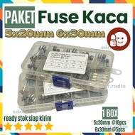Package 1 Box Glass Fuse 5x20 mm 6x30 mm Glass Fuse Glass Fuse/ 5x20mm 6x30mm Fuse Screen Glass Fuse