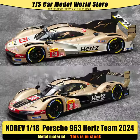 NOREV Diecast model 1:18 Porsche 963 Hertz Team 2024 Metal car model Static Collection Holiday Gift