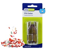 EZY DOSE Pill Cutter #67755 ที่ตัดเม็ดยา รุ่นบางพิเศษ พร้อมช่องเก็บ ตัดเเบ่งเม็ดยา (1ชิ้น) #คละสี