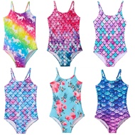 4-12Yrs Kids Mermaid Swimsuits for Girls Sling One Piece Swimsuit Girls Swimwear