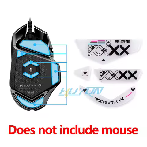 Tempered glass foot pads are suitable for Logitech G502/G502 Hero Wired mouse wear-resistant and smo