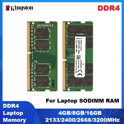 Kingston DDR4 Laptop Memory SODIMM RAM 4GB 8GB 16GB 2133MHz 2400MHz 2666MHz 3200MHz Notebook Memoria