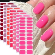 Solid Color Minimalist Semi-Curing Gel Nail Stickers Phototherapy Manicure Stickers Need Lighting DI