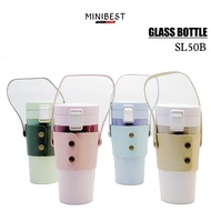 MINIBEST Botol Minum Korea Tumbler Termos Kopi Teh Portable Gelas Kaca Anti Tumpah 360ml
