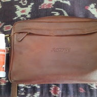Handbag pouch Kulit leather Notrhy brown royale second terawat mewah not tumi or thule tumi samsonit