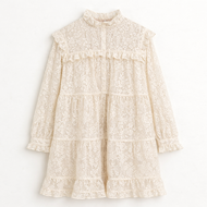 BNKBRAND DOROTHEA DRESS เดรสสั้นผ้าลูกไม้แต่งดีเทลระบายมาพร้อมซับใน