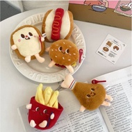 BURGER PLUSHIE KEYCHAIN HOTDOG FRIES CUTE DOLL