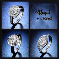 Royal Jewelry Fashion Accessories 50 Designs Cincin Silver 925 Original Cincin Perak Perempuan Women Diamond Ring Adjustable Rings Y826