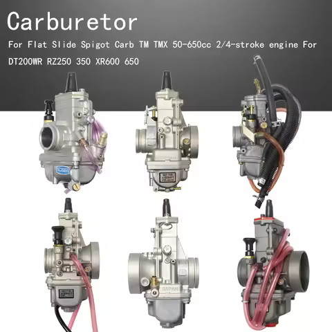 Carburetor TM 24 28 30 32 34 38 Flat Slide Spigot Carb TM TMX 50-650cc 2/4-stroke engine For DT200WR