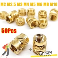 PA-HOME 50Pcs Embedment Nuts, Knurled Thread for Hot Melt Heat Injection Molding Brass Insert Nut,  