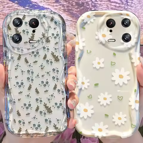 Flower Wave Case for Xiaomi Mi 15 14 Ultra 14T 13 Lite 12 Pro 12S 12X 11i 5G POCO X7 X6 X5 X4 GT X3 