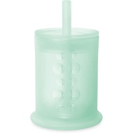 Olababy Silicone Training Cup with Straw Lid | Babies Water Drinking Cup | 6+ Mo Infant To 12-18 Mon