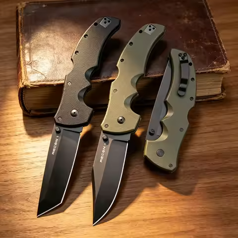 Recon 1 Folding Knife AUS10A Steel Blade G10 Handle Outdoor Camping Hiking Survival Pocket Knife EDC