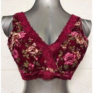 38D/85D, 42D/95D, 44C/100C, 44D/100D PLUS SIZE FLORAL SLEEPING BRA 4 HOOKS