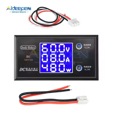 LCD Digital Voltmeter Ammeter Power Meter DC 0-50V 5A DC 0-100V DC 0-500V 10A Voltage Current Tester