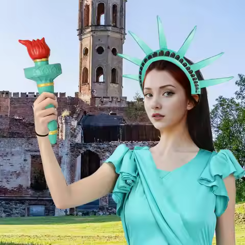 Instantly Recognizable Statue of Liberty Look Statue of Liberty Headband Torch Cosplay Set for Lady 
