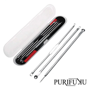 PURIFUKU Isi 3 Pcs Alat Pencet Jerawat / Pinset Pembersih Komedo Stainless PREMIUM MIKA