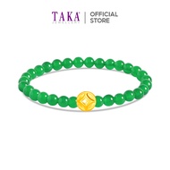 TAKA Jewellery 999 Pure Gold Tong Qian Charm with Beads Ring / Bracelet