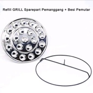 Refill Grill Sparepart + Besi Pemerikat Elemen Piringan Pemanggang Fancy Grill Magic Roaster Alumini