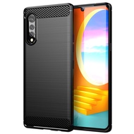 Carbon Fiber Brushed Stripes LG VELVET 5G G9 Soft Silicone tpu Phone Case Shock-Resistant Protective